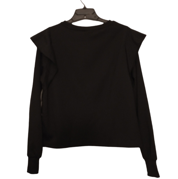 Daisy Fuentes Medium Long Sleeve Sweat Shirt Black - Picture 2 of 9